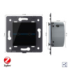 Двухклавишный проходной сенсорный выключатель Livolo ZigBee Quadro, цвет черный (механизм)