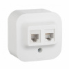 Розетка телефон+компьютер RJ11+RJ45 UTP кат.5е. Белый. Legrand Quteo
