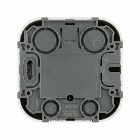 Адаптер для 1 или 2 розеток RJ45 Keystone. Белый. Legrand Quteo