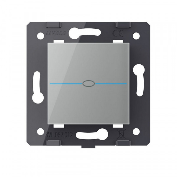 Выключатель LIVOLO Quadro 1 клавиша Серый (механизм)