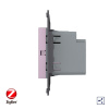 Одноклавишный проходной сенсорный выключатель Livolo ZigBee Module, цвет розовый (механизм)
