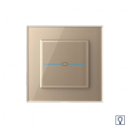 Сенсорный диммер LIVOLO Quadro 1 клавиша 1 пост Золотой