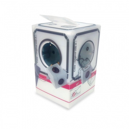 Разветвитель Cube Original 5 Euro 16A RocketSocket, GN1203 цвет белый-серый