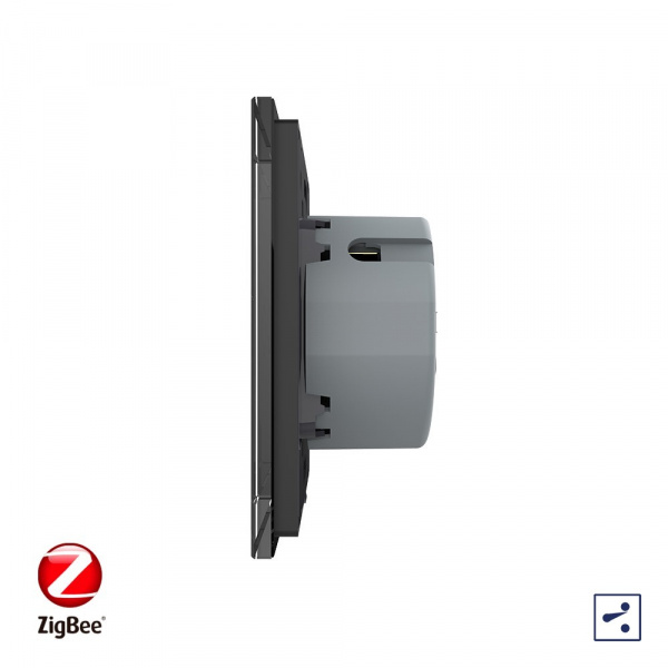 Сенсорный проходной выключатель Livolo ZigBee (Wi-Fi) 1 клавиша 1 пост Черный
