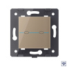 Двухклавишный сенсорный выключатель Livolo Quadro с функцией радиоуправления, цвет золотой (механизм)