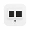 Адаптер для 1 или 2 розеток RJ45 Keystone. Белый. Legrand Quteo