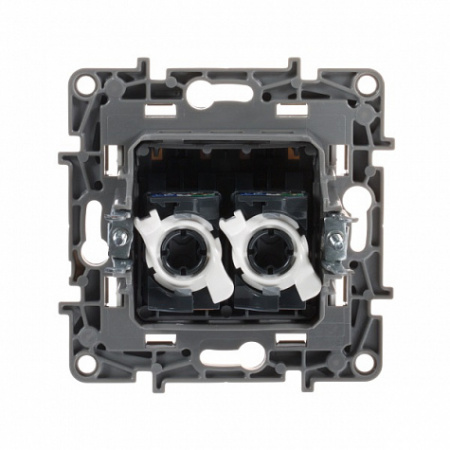 Розетка двойная компьютерная RJ45 UTP Белый. Legrand Etika