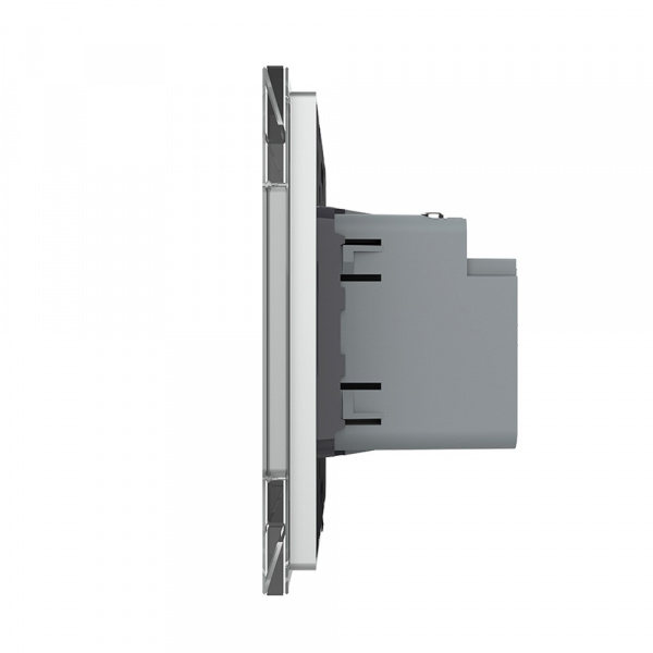 Розетка USB type C с блоком питания 45W Livolo 1 пост Серая VL-C7VUC-2IP