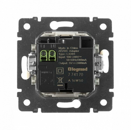Зарядное устройство с 2-мя коннекторами USB 1500 мА Слоновая кость. Legrand Valena