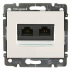 Розетка компьютерная двойная RJ 45 UTP категории 6, винтовые клеммы Жемчуг. Galea Life. Legrand