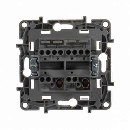 Переключатель проходной двухклавишный 10A Белый. Legrand. Etika