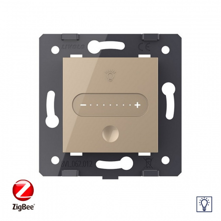 Одноклавишный проходной сенсорный диммер Livolo ZigBee, цвет золотой (механизм) VL-FC1SDZ-2AP