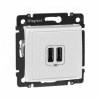 Зарядное устройство с 2-мя коннекторами USB 1500 мА Белый. Legrand Valena