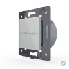 Выключатель LIVOLO Quadro 2 клавиши сухой контакт Серый (механизм)