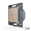 Двухклавишный сенсорный выключатель Livolo Quadro 12/24В с функцией радиоуправления, цвет золотой (механизм)