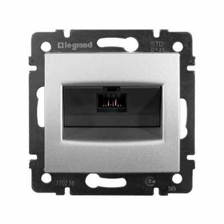 Розетка компьютерная RJ45 UTP Кат.5e на винтах Алюминий. Legrand. Valena