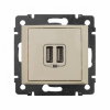 Зарядное устройство с 2-мя коннекторами USB 1500 мА Слоновая кость. Legrand Valena