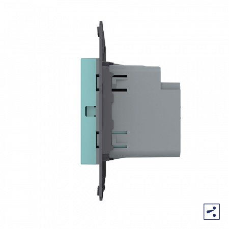 Двухклавишный проходной сенсорный выключатель Livolo Module, цвет зеленый (механизм)