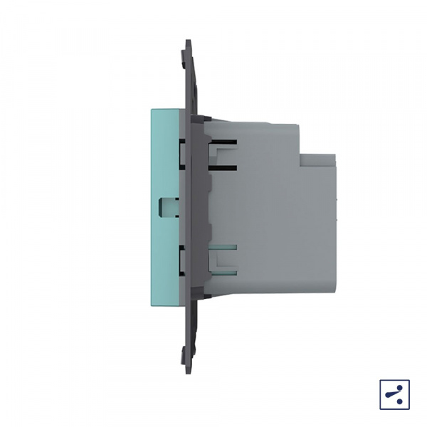 Двухклавишный проходной сенсорный выключатель Livolo Module, цвет зеленый (механизм)