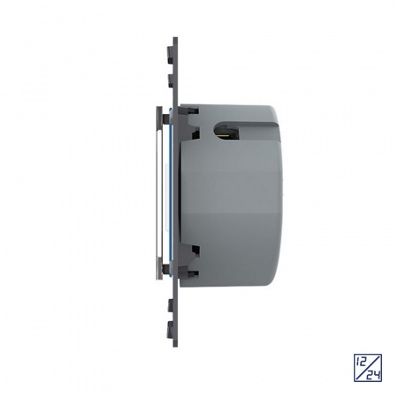 Выключатель LIVOLO Quadro 1 клавиша 12/24В Черный (механизм)