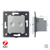 Двухклавишный проходной сенсорный выключатель Livolo ZigBee Module, цвет серый (механизм)