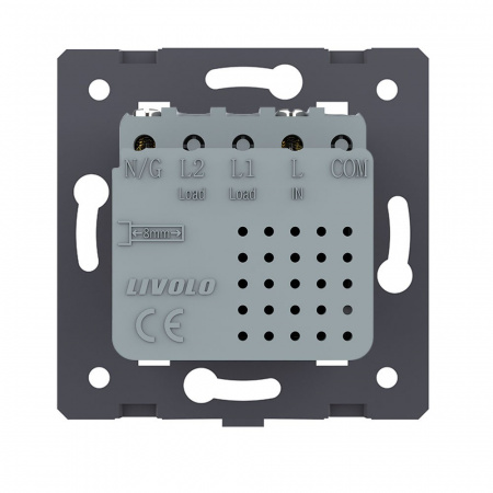 Розетка USB type C+A с блоком питания 36W Livolo, цвет серый (механизм) VL-FCUA18W.UC18W-2IP