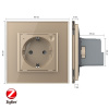 Розетка электрическая ZigBee (Wi-Fi) с заземлением защитными шторками 16A Livolo 1 пост Золотая