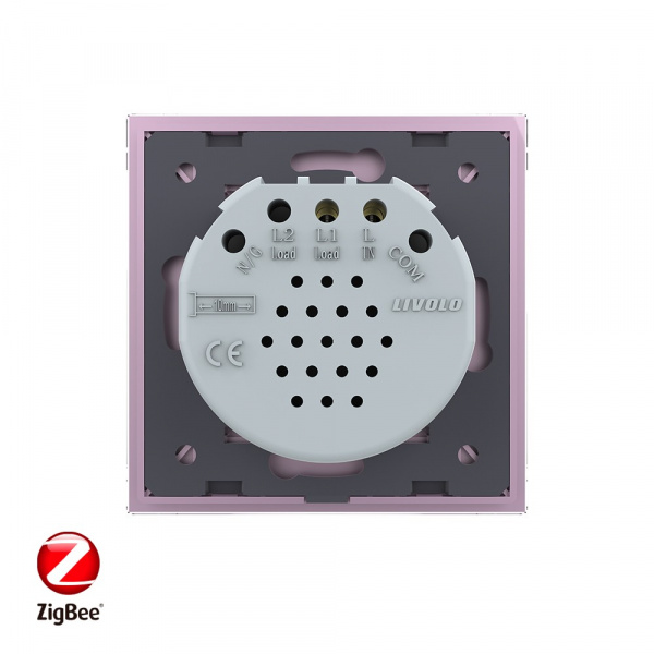 Сенсорный выключатель Livolo ZigBee (Wi-Fi) 1 клавиша 1 пост Розовый