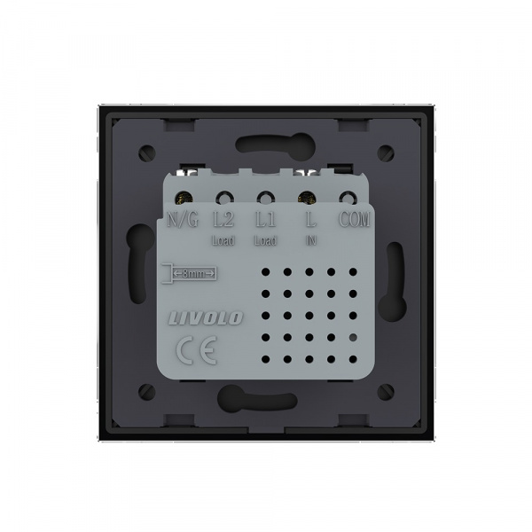 Розетка USB type C с блоком питания 45W Livolo1 пост Черная VL-C7VUC-2BP