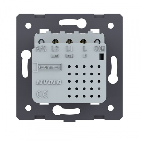 Двухклавишный сенсорный выключатель Livolo Module, цвет розовый (механизм)