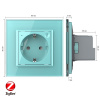 Розетка электрическая ZigBee (Wi-Fi) с заземлением защитными шторками 16A Livolo 1 пост Зеленая