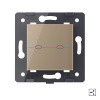Двухклавишный проходной сенсорный выключатель Livolo Quadro, цвет золотой (механизм)
