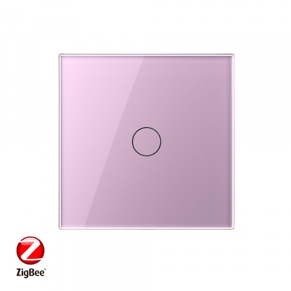 Сенсорный выключатель Livolo ZigBee (Wi-Fi) 1 клавиша 1 пост Розовый