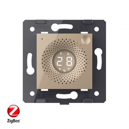 Датчик температуры и влажности ZigBee Livolo, цвет золотой (механизм) VL-FCEZ-2AP