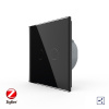 Сенсорный проходной выключатель Livolo ZigBee (Wi-Fi) 2 клавиши 1 пост Черный