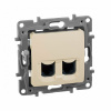 Розетка двойная компьютерная RJ45 UTP Слоновая кость. Legrand Etika