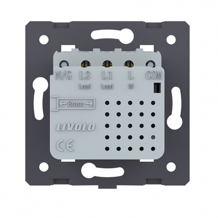 Двухклавишный сенсорный выключатель Livolo Module, цвет белый (механизм)