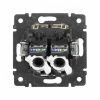 Розетка двойная компьютерная RJ45 UTP кат.5e на захватах Слоновая кость. Legrand Valena