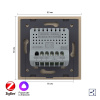 Двухклавишный проходной умный сенсорный выключатель Livolo ZigBee, 1 пост, Золотой VL-C702SZ-2AG