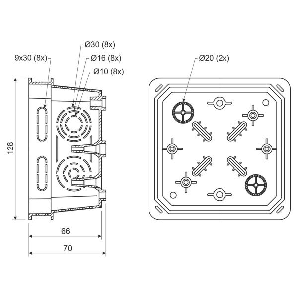 коробка с крышкой V 100 E KO 100 E_KA