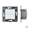 Одноклавишный проходной сенсорный выключатель Livolo Quadro, цвет белый (механизм)