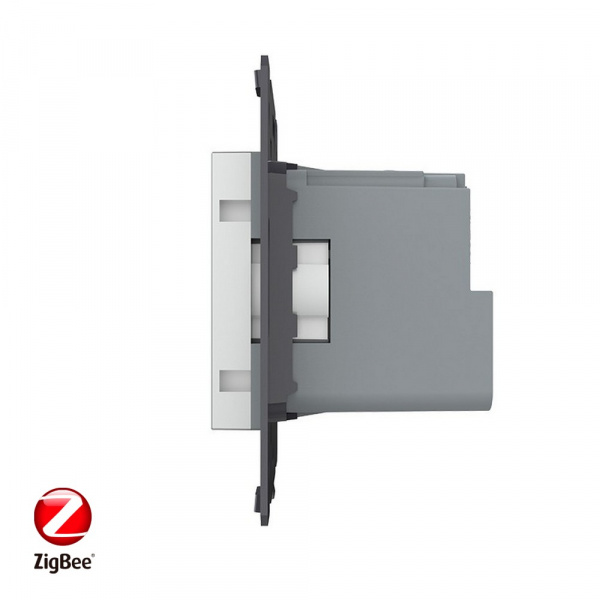 Розетка электрическая ZigBee (Wi-Fi) с заземлением защитными шторками 16A Livolo, цвет серый (механизм)
