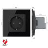 Розетка электрическая ZigBee (Wi-Fi) с заземлением защитными шторками 16A Livolo 1 пост Черная
