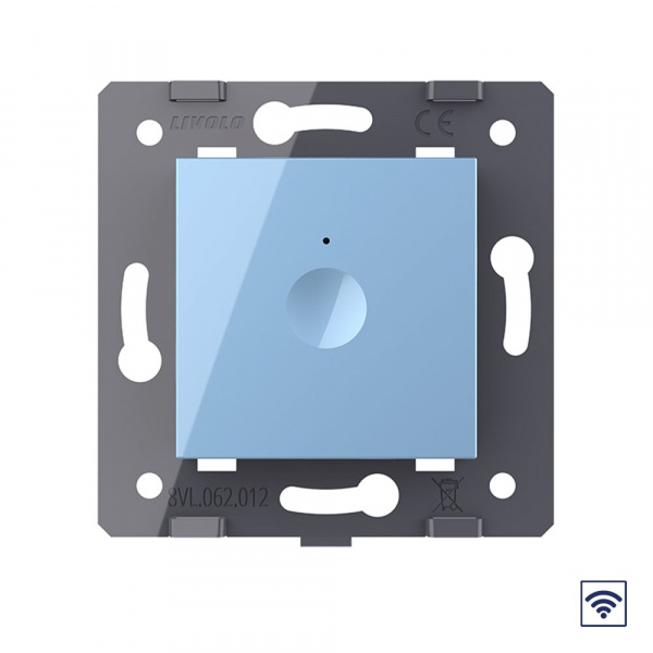 Одноклавишный сенсорный выключатель Livolo Module с функцией радиоуправления, цвет синий (механизм)