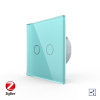 Сенсорный проходной выключатель Livolo ZigBee (Wi-Fi) 2 клавиши 1 пост Зеленый