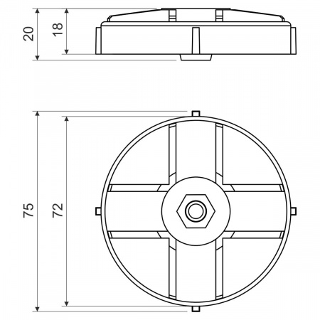 Основание коробки в бетон KBS-3_AA