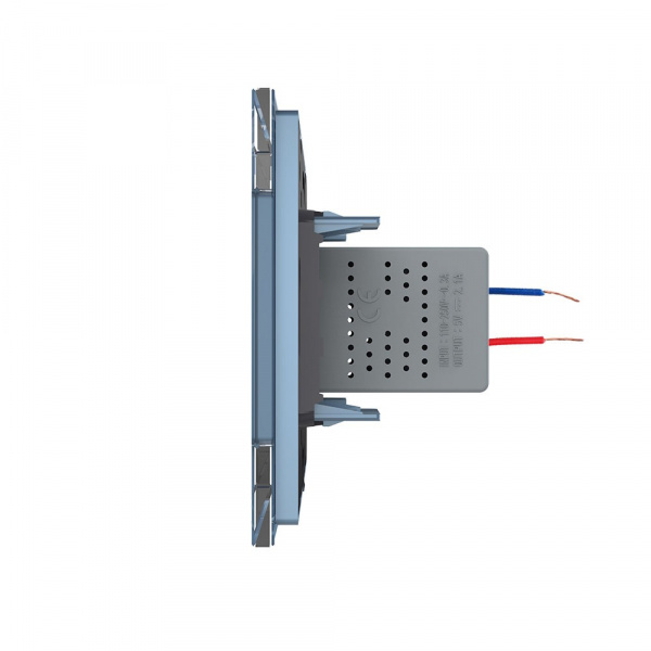 Розетка Livolo USB с блоком 5В 2.1А двойная Синяя