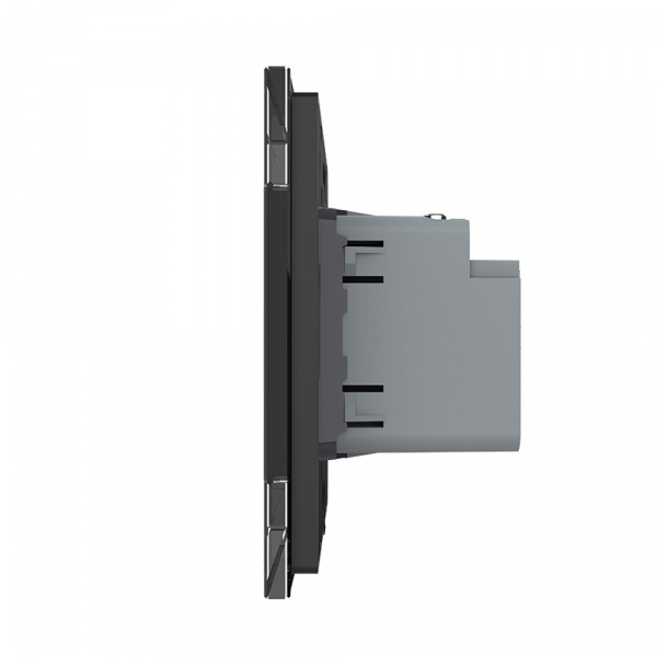 Розетка USB type C с блоком питания 45W Livolo1 пост Черная VL-C7VUC-2BP