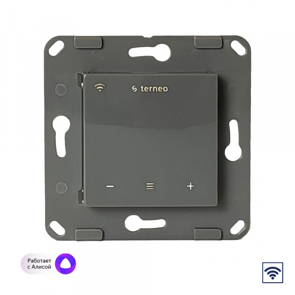 Wi-Fi Терморегулятор Terneo SX для рамки LIVOLO с сенсорным управлением, внешний датчик температуры, серый (механизм)