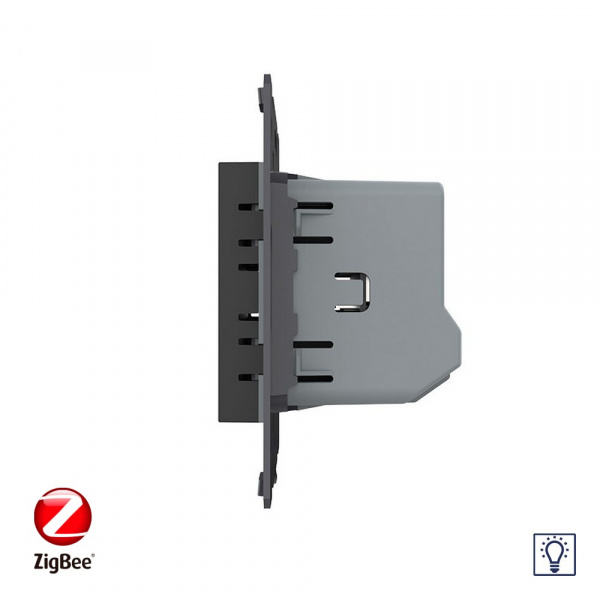 Одноклавишный проходной сенсорный диммер Livolo ZigBee, цвет черный (механизм) VL-FC1SDZ-2BP